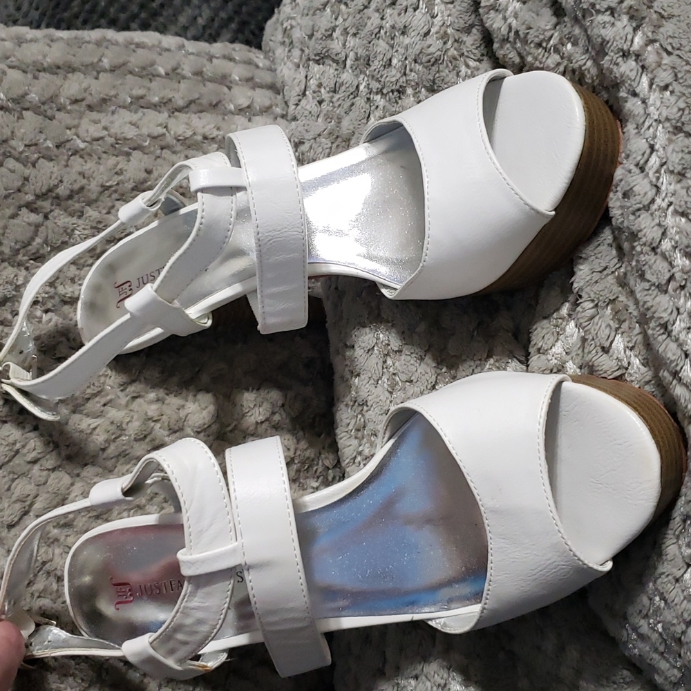 White sexy platform heels